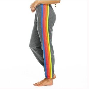 Aviator Nation Gray Sweatpants with Rainbow Accent. Size S
